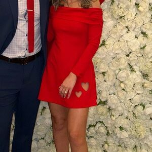 Chic Red Off-Shoulder Mini Dress